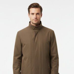 Giorgio Armani Men’s Coat XXL Taupe Button Front Lined Classic Luxury Jacket